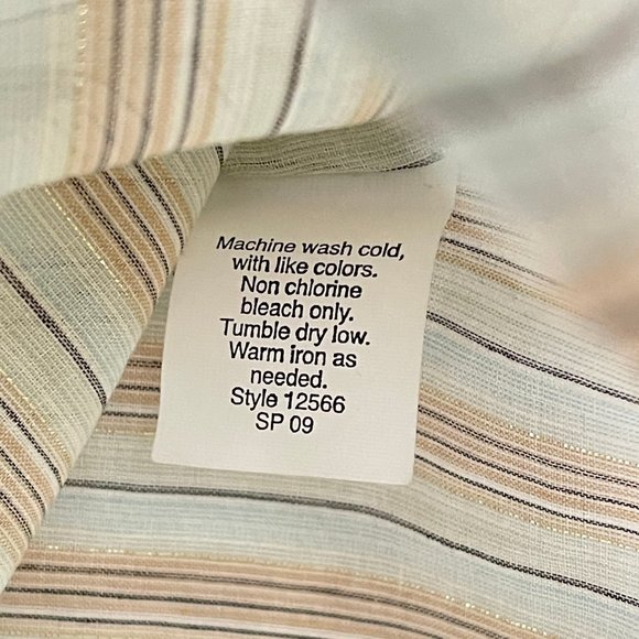 Women's J.Crew The Perfect Shirt Size 4 Gold Stripe Cotton Blend Button Down - Picture 6 of 7